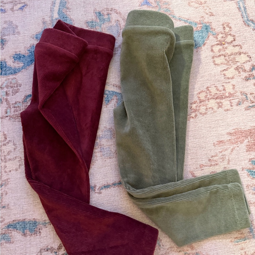 J Crew Kids Corduroy Pants Set - Burgundy and Olive (Bundle)